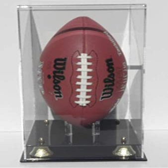 Vertical Football Display case Mirror Back with Wall Mount Black Base