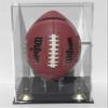 Vertical Football Display case Mirror Back with Wall Mount Black Base view 1