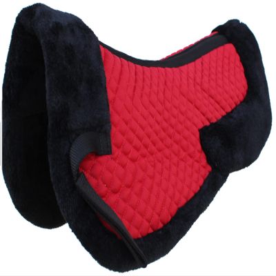 CHALLENGER 23" x 22" Red Horse English Saddle Contoured Quilted Fleece Lined Half Pad 72130RD