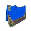 CHALLENGER Horse 32" x 30" Western Contoured Wool Felt Therapeutic Saddle Pad Blue 39218RB view 1