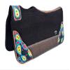 CHALLENGER Horse 32" x 30" Western Contoured Wool Felt Therapeutic Saddle Pad Black 39219BK view 1