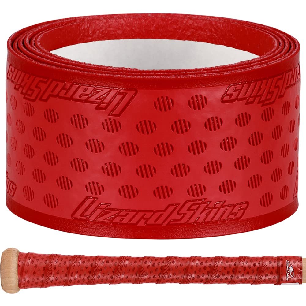 Lizard Skins DSP Ultra 0.5mm Bat Grip Next-Gen Durasoft Polymer Baseball & Softball Bat Tape (Crimson Red)