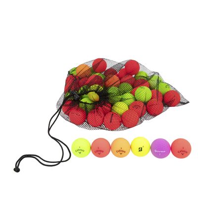 Clean Green Golf Balls 24 Pack Recycled Used Matte Colored Balls - Brand Name Bulk Mix - Good Condition Graded Ball - Includes 24 GolfBalls and Mesh Carrying Bag