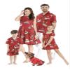 Matchable Family Hawaiian Fit and Flare Dress, Christmas Santa in Hawaii Red, Girl, Size 8 view 1