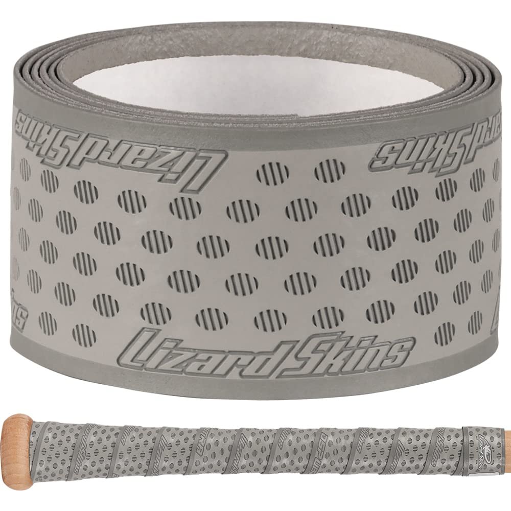 Lizard Skins DSP Ultra 0.5mm Bat Grip Next-Gen Durasoft Polymer Baseball & Softball Bat Tape (Platinum Grey)