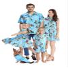 Matchable Family Hawaiian Fit and Flare Dress, Christmas Santa in Hawaii Turquoise, Girl, Size 14 view 1