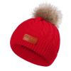 NaRHbrg Knitted Toddler Beanie Hats for Kids Winter Hat with Pompom Ears Beanie Hat Faux Fur Cap Baby Girls Boys Beanies view 1