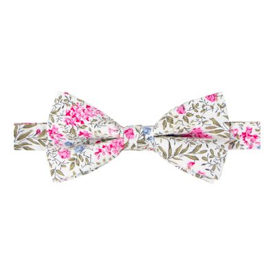 Spring Notion Men's Cotton Floral Print Pre-tied Bow Tie for Wedding Summer Party Dressy and Casual, 64-Blue Pink