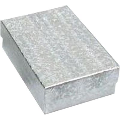 FindingKing Cotton Filled Jewelry Gift Boxes Pocket Watch Displays 3.25"x2.25" (1, Silver)