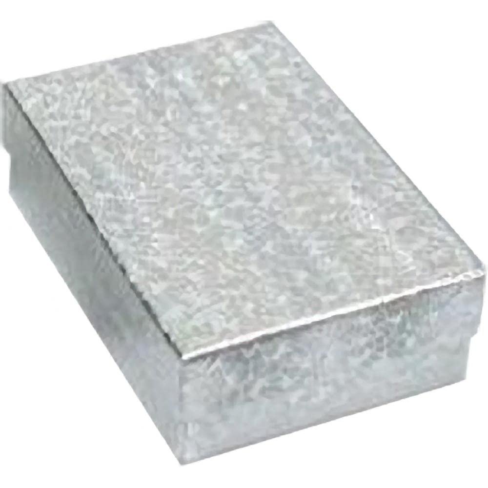 FindingKing Cotton Filled Jewelry Gift Boxes Pocket Watch Displays 3.25"x2.25" (1, Silver)