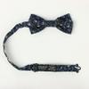 Spring Notion Men's Cotton Floral Print Pre-tied Bow Tie for Wedding Summer Party Dressy and Casual, 57-Navy view 2