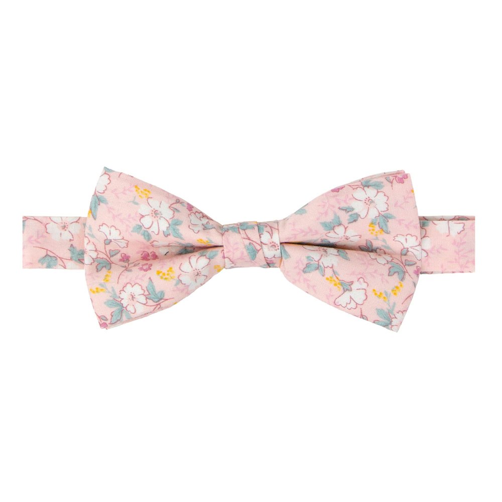 Spring Notion Men's Cotton Floral Print Pre-tied Bow Tie for Wedding Summer Party Dressy and Casual, 60-Blush Pink