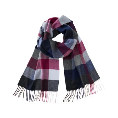 CALVIN & OLIVIA Super Soft Cashmere-Like Touch Lightweight Scarf Cozy Winter Accessory & Perfect Holiday Gift for Men & Women - Amazing Red Blue Check