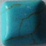 Cabochon, One Genuine Gemstone Turquoise Magnesite 20mm Flat Square x 1pc