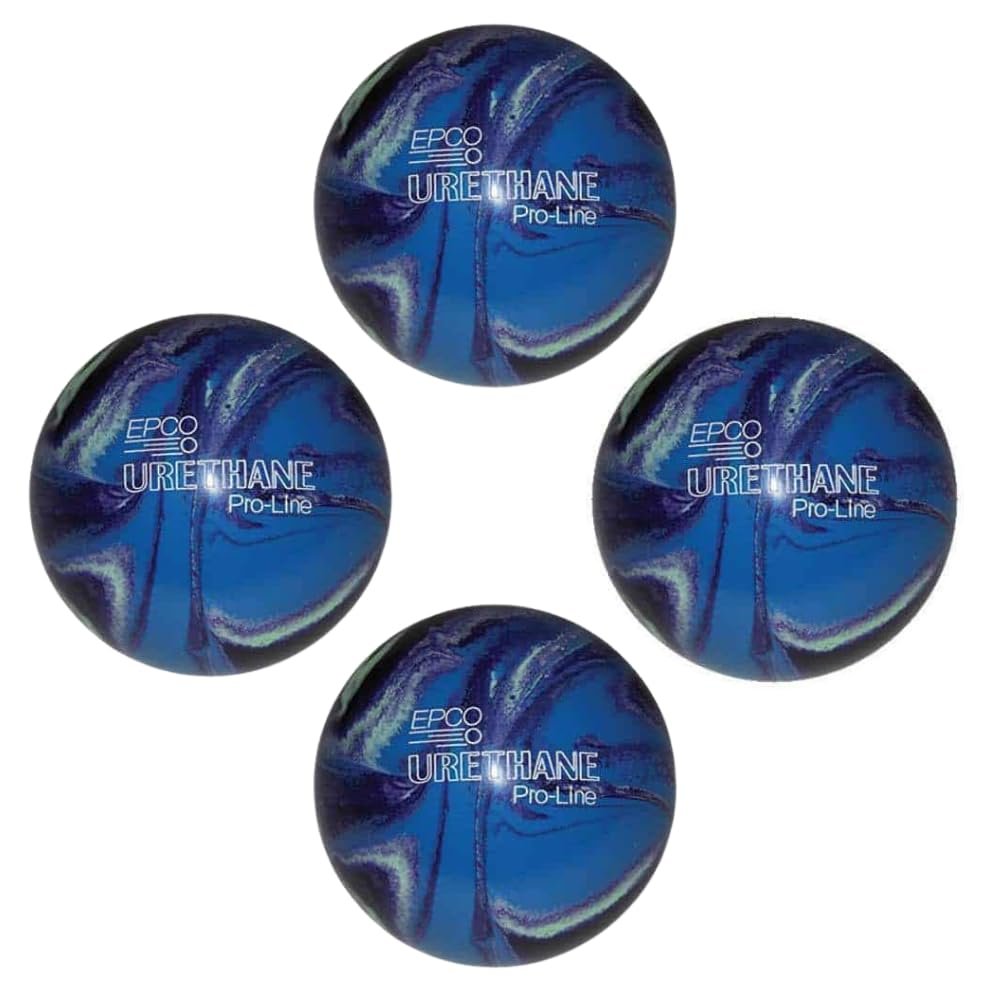 BuyBocceBalls - EPCO Candlepin Bowling Balls - Urethane Pro-Line - Purple, Blue & Mint (4 1/2 inch- 2lbs. 7oz.) - 4 Balls - Made In USA