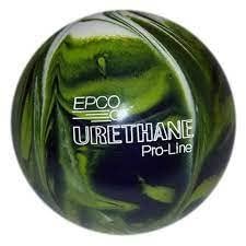 BuyBocceBalls - EPCO Candlepin Bowling Balls - Urethane Pro-Line - Lime Green, White & Navy (4 1/2 inch- 2lbs.7oz.) - Single - Made in USA