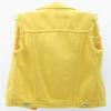 loveimgs Women's Fashion Sleeveless Regular Fit Lightweight Button Front Candy Color Ripped Denim Vest Jacket Pocket (Yellow, Large) view 3