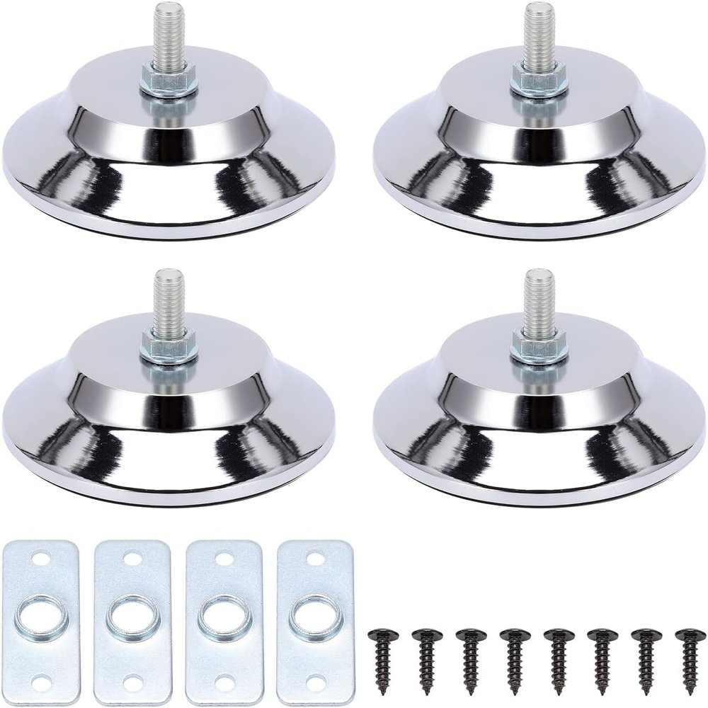 Tissting 4Pcs 127mm/5 in Metal Billiard Table Leg Levelers Stainless Steel Heavy Duty Feet Adjustable Table Leg Leveler for Billiard Football Table