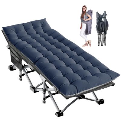 LILYPELLE Folding Camping Cot, Extra Wide Heavy Duty Sleeping Cots with Carry Bag, Double Layer Oxford Portable Travel Camp Cots for Home, Office Nap and Outdoor Beach