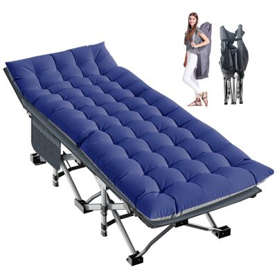 LILYPELLE Folding Camping Cot, Extra Wide Heavy Duty Sleeping Cots with Carry Bag, Double Layer Oxford Portable Travel Camp Cots for Home, Office Nap and Outdoor Beach