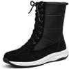 LONG-M Women's Snowshoes, Women's Lace-Up Winter Waterproof Fur Lined Frosty Snowshoes,Black,44 view 1