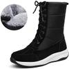 LONG-M Women's Snowshoes, Women's Lace-Up Winter Waterproof Fur Lined Frosty Snowshoes,Black,44 view 3