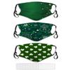 ANGELJUAN 3-Pack Face Mask Golden Leaf Clover On Green Background Washable Masks for Adult view 1