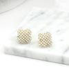 YOQUCOL Four-leaf Clover Shape Simulated Pearl Golden Clip On Stud Earrings Non Pierced Ear Earrings for Women view 3