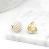 YOQUCOL Four-leaf Clover Shape Simulated Pearl Golden Clip On Stud Earrings Non Pierced Ear Earrings for Women view 4