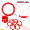 12 Pieces Ring Toss Rings for Bottles Red Plastic Bottle Carnival Games Wine Toss Hoop Small Fun Target Toys for Backyard Outdoor Parties, 2 Inch view 2