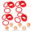 12 Pieces Ring Toss Rings for Bottles Red Plastic Bottle Carnival Games Wine Toss Hoop Small Fun Target Toys for Backyard Outdoor Parties, 2 Inch view 3