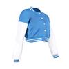 qfmqkpi Women's Casual Varsity Bomber Jacket Long Sleeve Cropped Outwear Y2k Streetwear Blue XL view 3