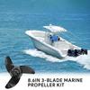 8.6in 3-Blade Marine Propeller Kit Plastic Outboard Propeller Boat Engine Propeller Electric Thruster Trolling Motor Parts for 28lb/36lb/46lb Outboard,for 12V/24V Motor view 3