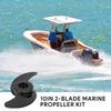 10in 2-Blade Marine Propeller Kit Plastic Outboard Propeller Boat Engine Propeller Electric Thruster Trolling Motor Parts for 50lb/60lb/68lb/88lb Outboard,for 12V/24V Motor view 3