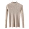 Autumn Winter Women Thick Sweater Pullovers Long Sleeve Button O-Neck Chic Sweater Slim Knit Soft Jumper Tops Black view 3