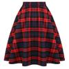 IDEALSANXUN Plaid Skirt for Womens High Waist Aline Pleated Midi Skirts (Red, XX-Large) view 3