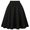 Black Midi Dresses for Women 2025 Fall High Waisted Aline Pleated Midi Length Skirt, Black, XXL view 2