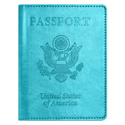 Passport and Vaccine Card Holder Combo with Vaccine Card Slot, Passport Wallet, Passport Cover/ Case for Women and Men(AK-turquoise)