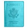 Passport and Vaccine Card Holder Combo with Vaccine Card Slot, Passport Wallet, Passport Cover/ Case for Women and Men(AK-turquoise) view 1