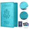 Passport and Vaccine Card Holder Combo with Vaccine Card Slot, Passport Wallet, Passport Cover/ Case for Women and Men(AK-turquoise) view 4