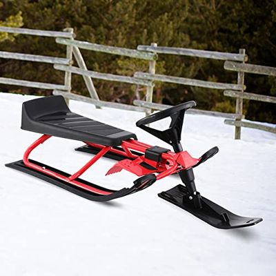 45 x 20 x 15'' Snow Racer Sled Snow Runner Bike Sled Enjoy Winter Skiing Sled, Durable Sled for Winter Sledding