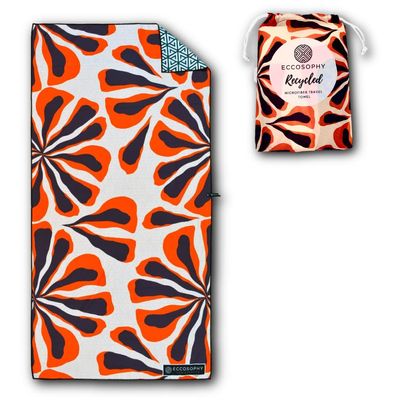 ECCOSOPHY Recycled Plastic Bottle Microfiber Towel - 71x35 inch Quick Dry Sand Free Oversized Travel Towel with Pouch (Majorca)