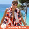 ECCOSOPHY Recycled Plastic Bottle Microfiber Towel - 71x35 inch Quick Dry Sand Free Oversized Travel Towel with Pouch (Majorca) view 2