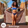 ECCOSOPHY Microfiber Beach Towels Made from Recycled Plastic Bottles - 71x35 inch Quick Dry Pool Towels - Large Sand Free Beach Towels - Oversized Travel Towels with Pouch (Kenya) view 2