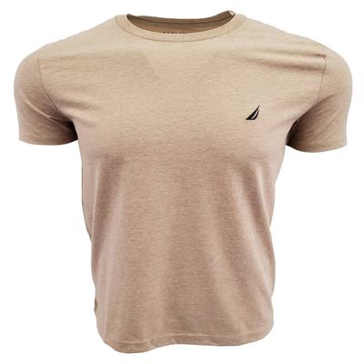 Nautica Mens Short Sleeve Solid Crew Neck T-Shirt (XX-Large, Camel Heather)