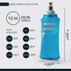 FITLY Soft Flask - 12 oz (350 ml)- Shrink As You Drink Pocket Soft Water Bottle for Hydration Pack/Running Vest- Folding Water Bottle for Running, Hiking, Cycling - Ski Water Bottles (FLASK350) view 2