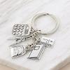 1Pc Student Keychain School Key Ring Calculator Compasses Book Backpack Key Chain Jewelry Handmade view 2