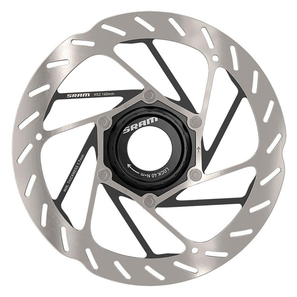 SRAM HS2 Disc Brake Rotor - 220mm, Center Lock, Rounded, Silver/Black