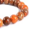 Angelstones Orange Sea Sediment Jasper Gemstone 8mm Round Beads Stretch Bracelet 7 Inch Unisex view 2