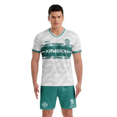 ORKY Customize Men Soccer Jersey Short, Boys Girls School Football Uniform, Youth Tournament Training Full Kit(White XS)